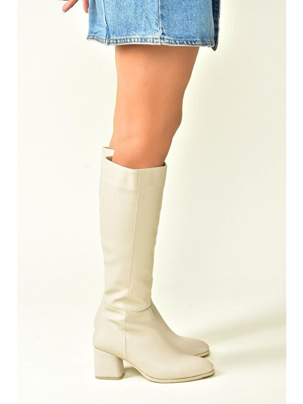 J848300109 Bej Kadın Çizme - Görsel 3
