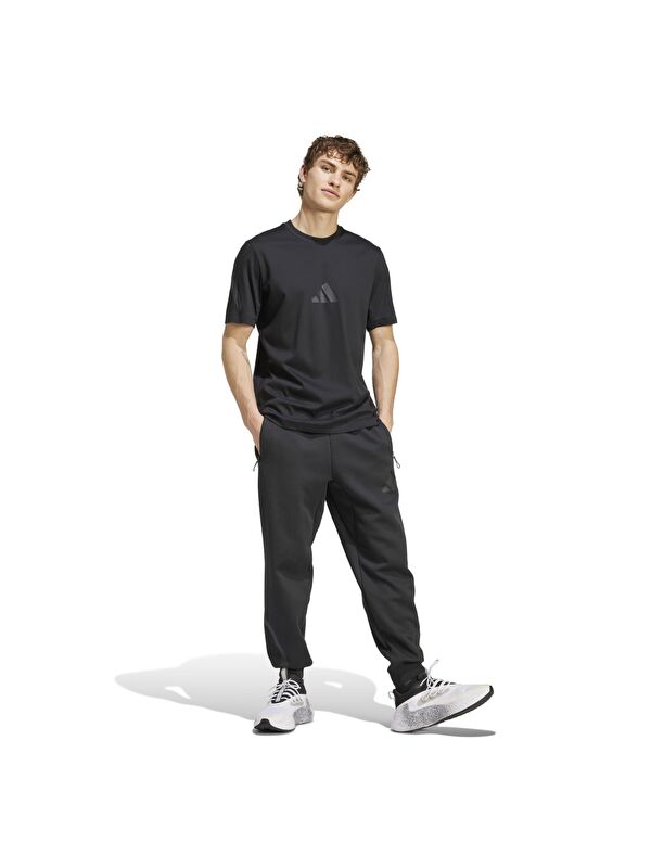 Adidas Z.N.E. Erkek Siyah Yuvarlak Yaka Spor Tişört