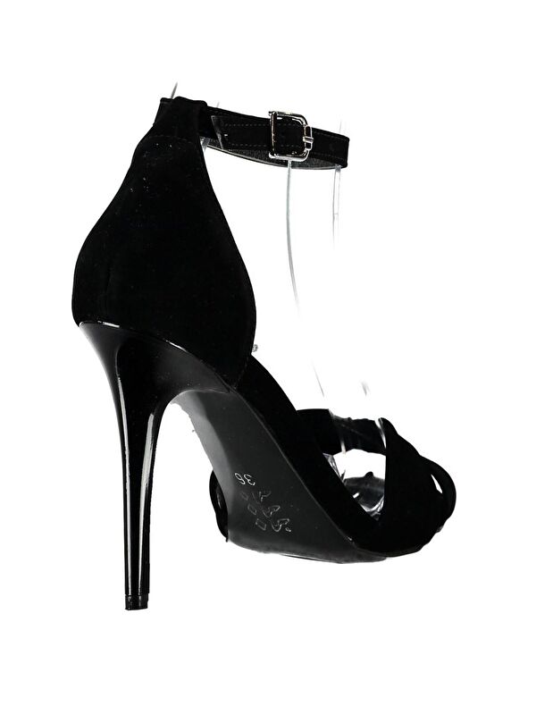 B922113702 Siyah Kadın Topuklu Ayakkabı - Görsel 5