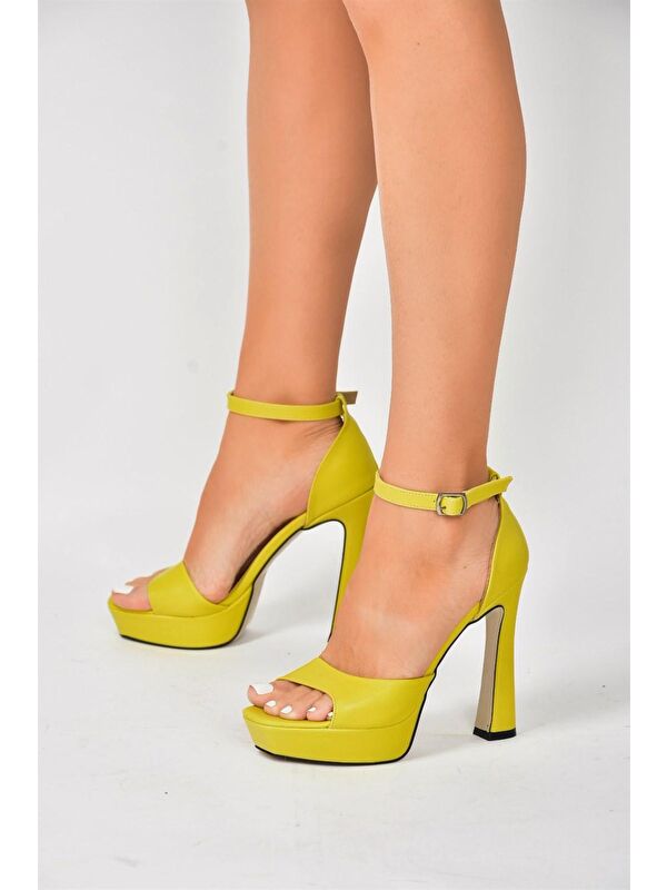 Sarı Platform Kalın Topuklu Kadın Ayakkabı K404580109 - Görsel 5