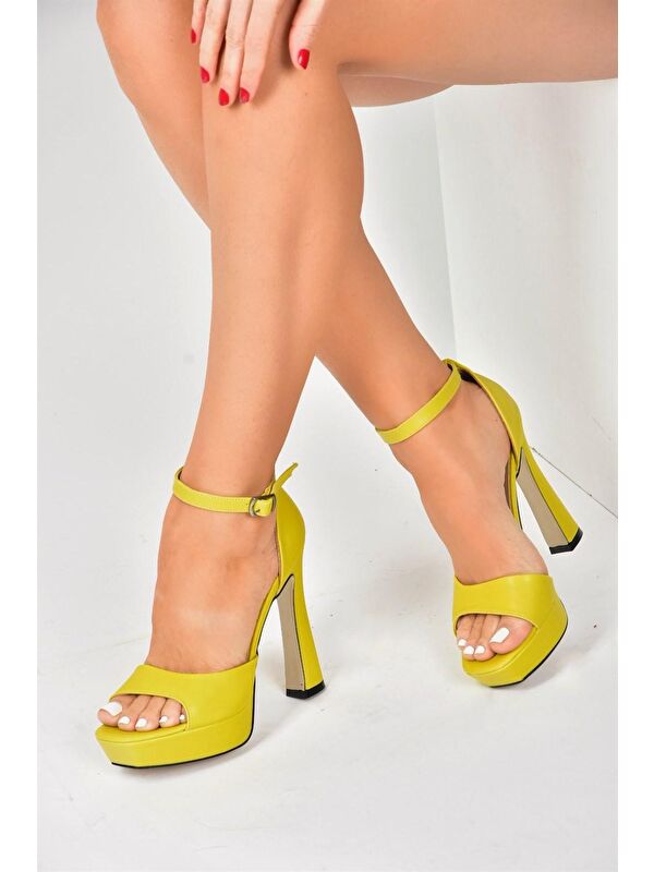 Sarı Platform Kalın Topuklu Kadın Ayakkabı K404580109 - Görsel 6