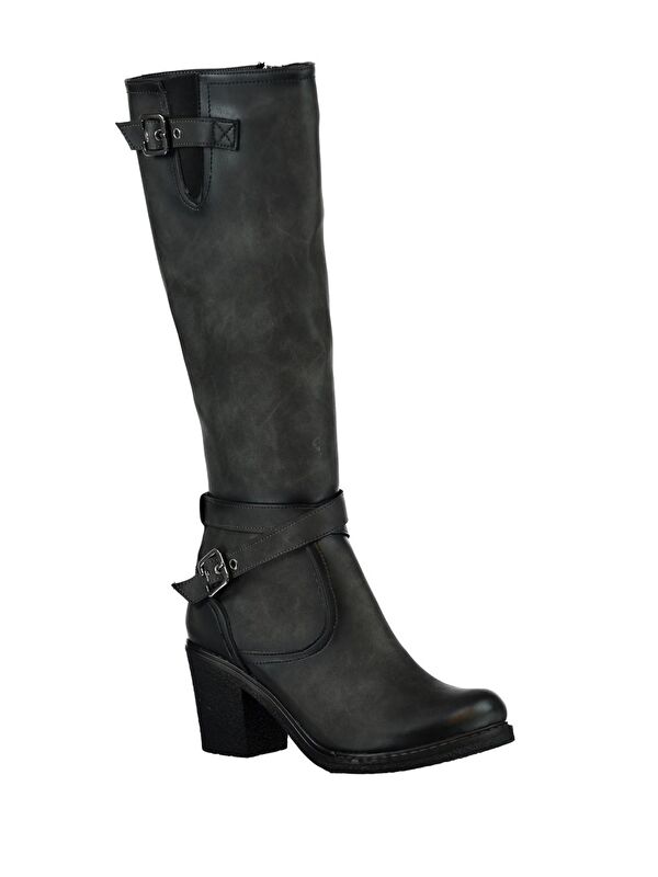 C674250109 Gri Kadın Çizme - Görsel 4