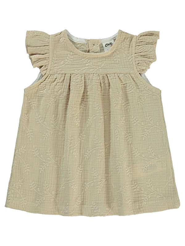 Civil Baby Kız Bebek Elbise 6-18 Ay Sütlü Kahve