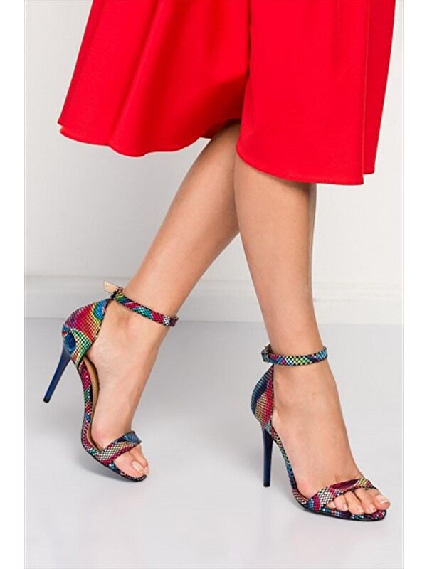 B922112607 Karışık Renkli Kadın Topuklu Ayakkabı - Görsel 2