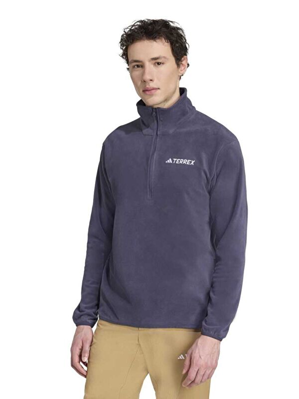 Adidas Multi Essentials Erkek Mor Dik Yaka Polar Sweatshirt