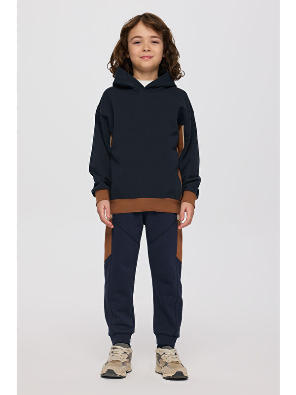 Panço Erkek Çocuk Kapüşonlu Lacivert Sweatshirt