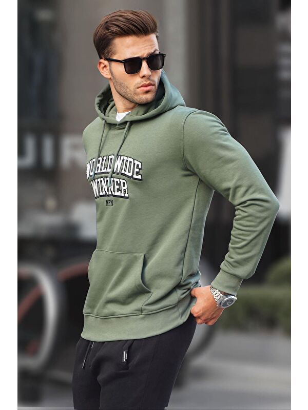 Madmext Karmelanj Baskılı Kapüşonlu Erkek Hoodie 6149