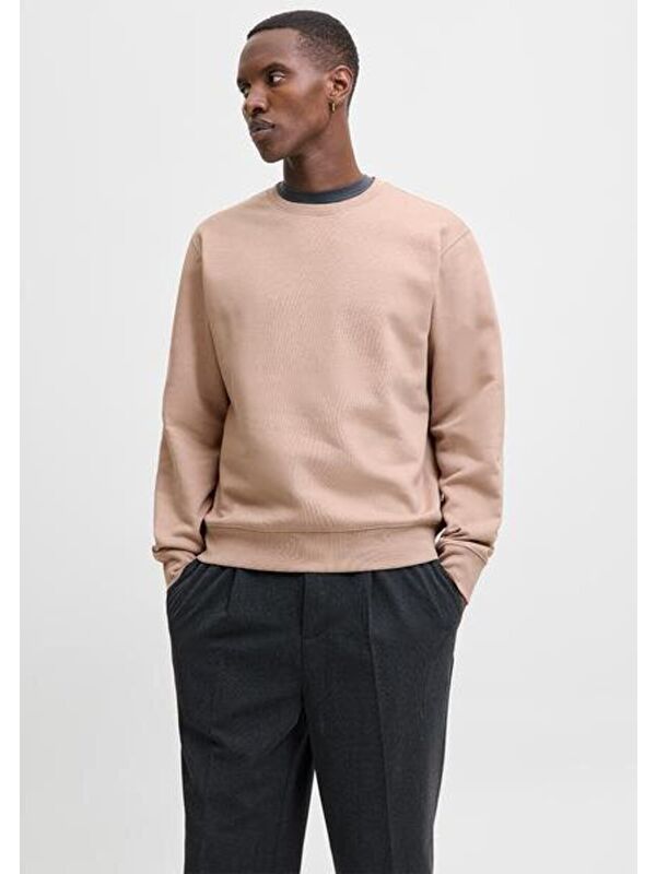 Jack & Jones Jack&Jones Star Basic Erkek Bej Sweatshirt