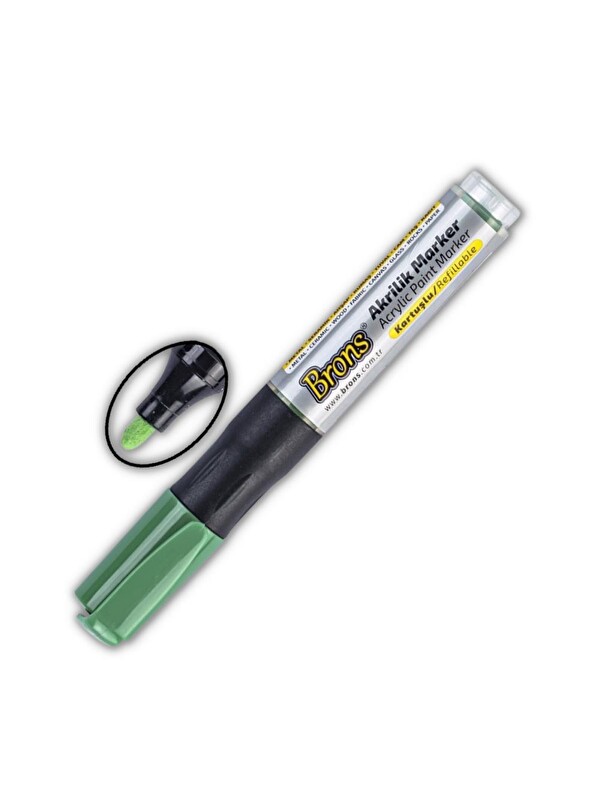 Brons Akrilik Marker Yuvarlak Uç 1 Adet Akrilik Markör Metal Seramik Ahşap Kumaş tuval cam taş