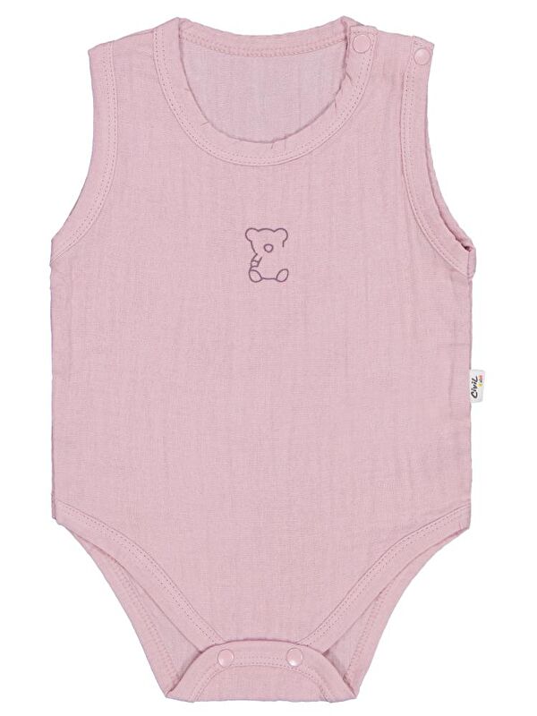 Civil Baby Ayıcık Baskılı 1-18 Ay Çıtçıtlı Badi - Pembe 9-12 Ay