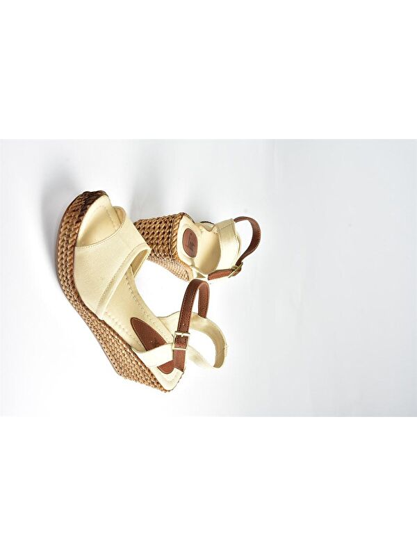 K674192205 Bej Dolgu Taban Kadın Ayakkabı - Görsel 6