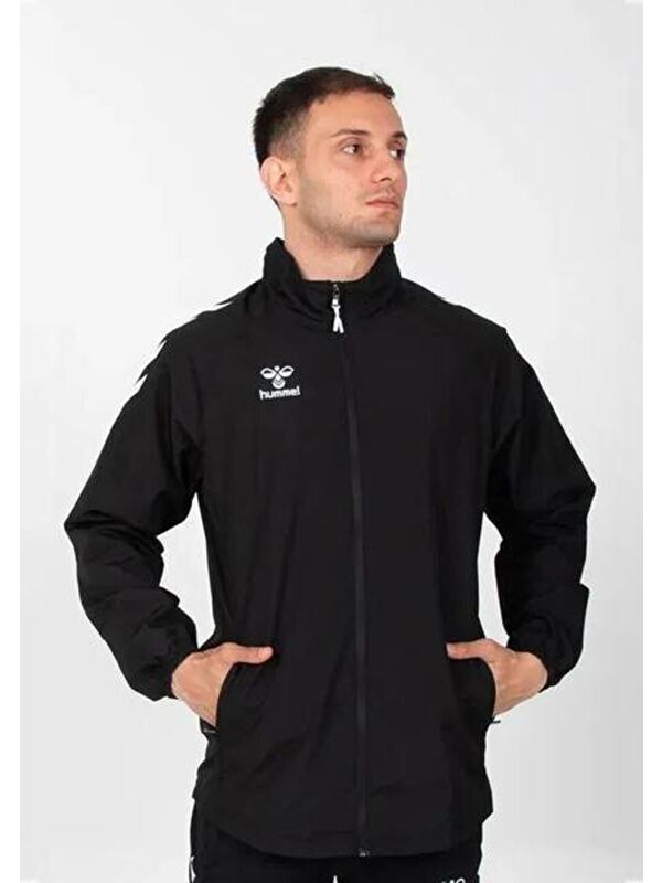 Hummel Line Erkek Siyah Dik Yaka Fermuarlı Sweatshirt