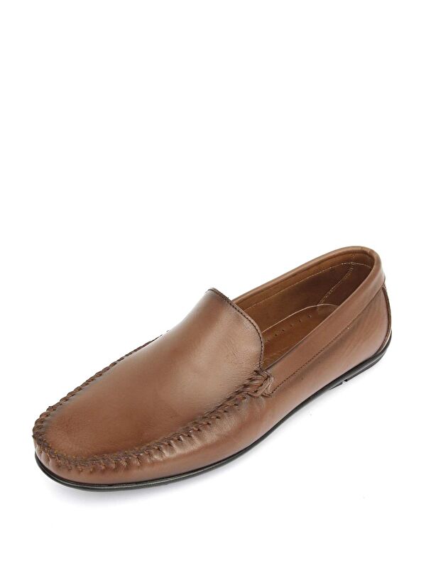 Hakiki Deri Yuvarlak Burun Günlük Erkek Ayakkabı 01006 - Görsel 4