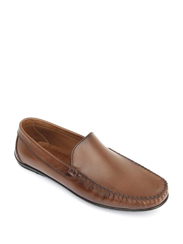 Hakiki Deri Yuvarlak Burun Günlük Erkek Ayakkabı 01006 - Görsel 5