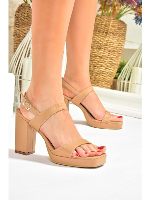 Ten Kalın Platform Topuklu Kadın Ayakkabı M282062309 - Görsel 2