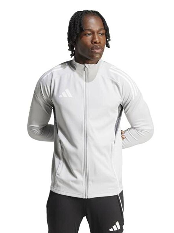 Adidas Tiro25C Training Erkek Gri Dik Yaka Fermuarlı Sweatshirt