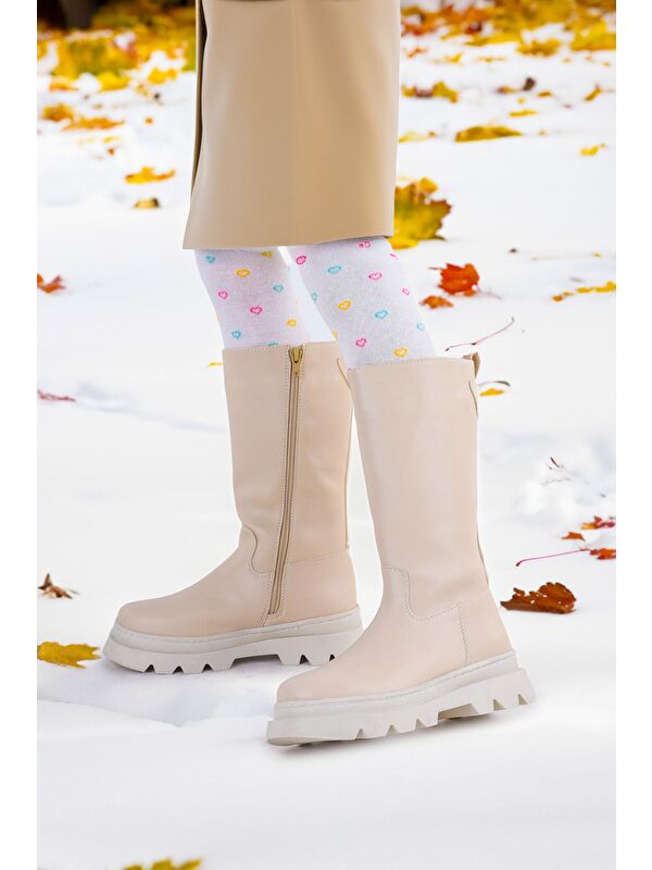 500 Uzun Fermuarlı Kız Çocuk Çizme Bot - Görsel 3