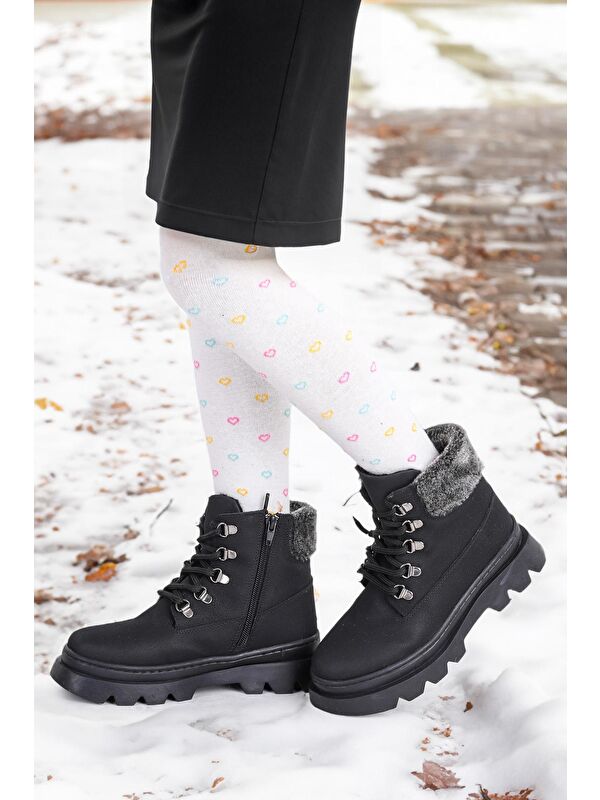 500 Günlük Fermuarlı Kız Çocuk Bot Ayakkabı - Görsel 3