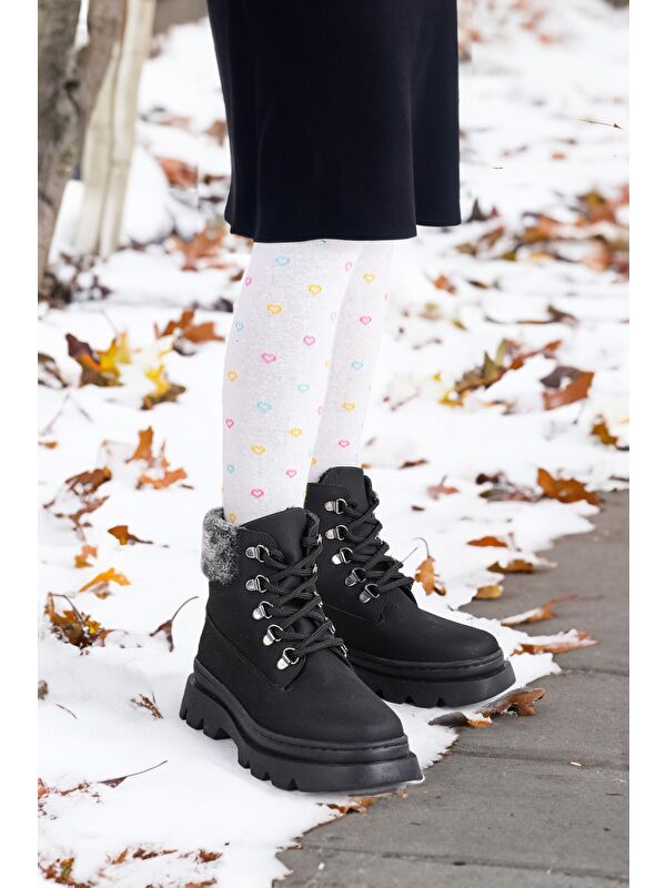 500 Günlük Fermuarlı Kız Çocuk Bot Ayakkabı - Görsel 4