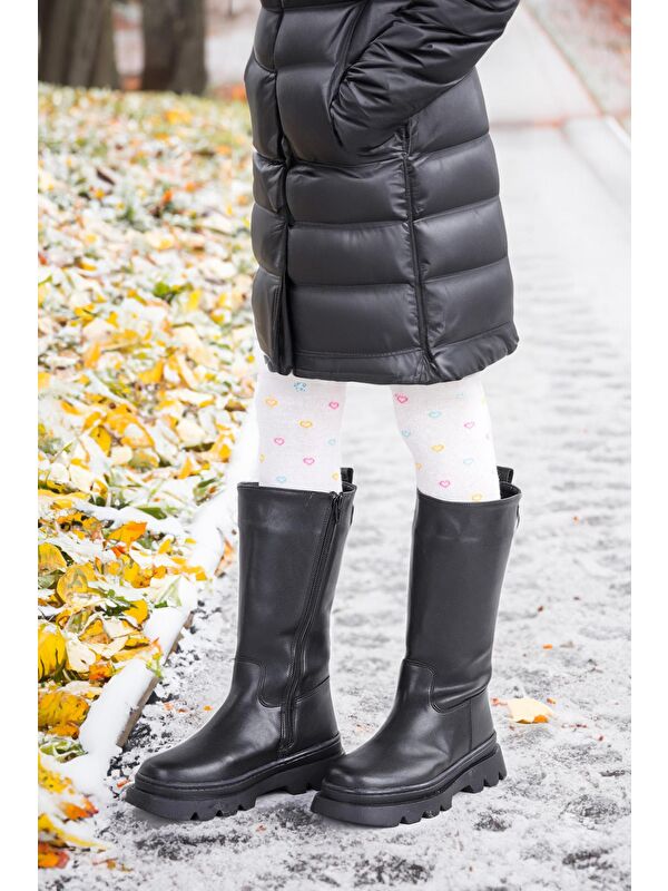 500 Uzun Fermuarlı Kız Çocuk Çizme Bot - Görsel 3