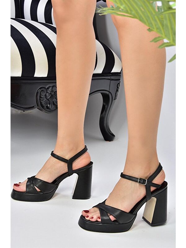 Siyah Platform Topuklu Kadın Ayakkabı M404100109 - Görsel 6