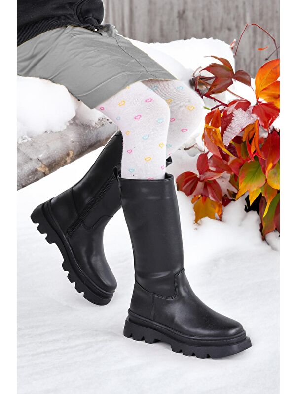 500 Uzun Fermuarlı Kız Çocuk Çizme Bot - Görsel 4