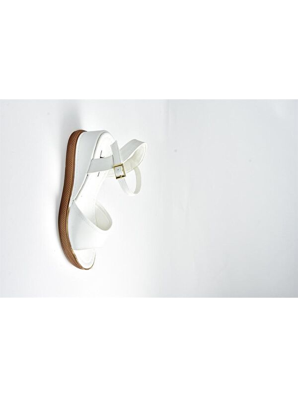 K674605409 Beyaz Dolgu Taban Kadın Ayakkabı - Görsel 4