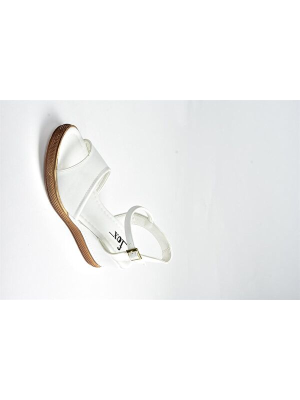 K674605409 Beyaz Dolgu Taban Kadın Ayakkabı - Görsel 5