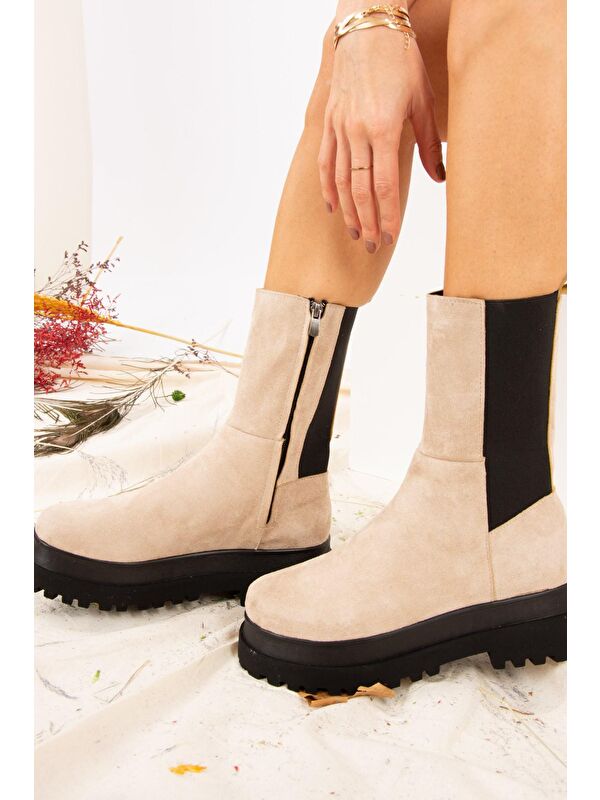 J267063102 Bej Kadın Bot - Görsel 3