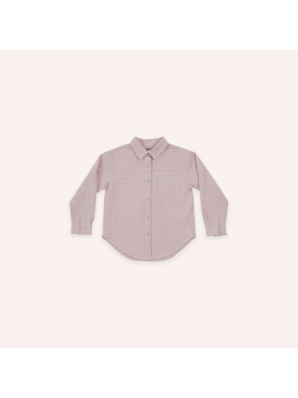 Panço Kız Çocuk Pembe Düğme Detaylı Gömlek