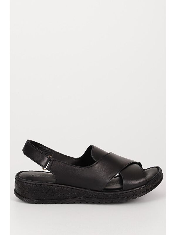 Hakiki Deri Dolgu Taban Sandalet 45836 - Görsel 5