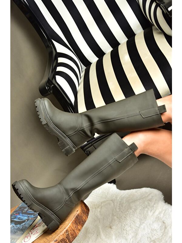 R9732011 Füme Kadın Çizme - Görsel 4