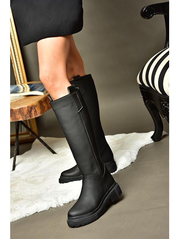 R9732011 Siyah Kadın Çizme - Görsel 2