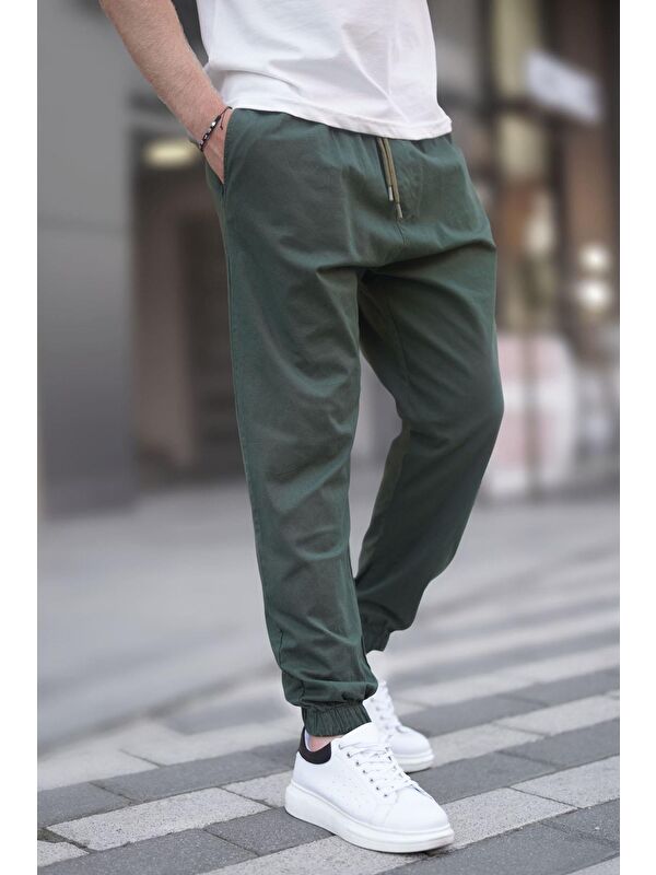 Madmext Haki Relaxed %100 Pamuk Jogger Pantolon 6853