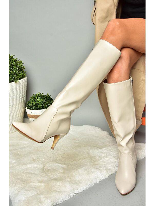 R3724530 Bej Kadın Çizme - Görsel 5