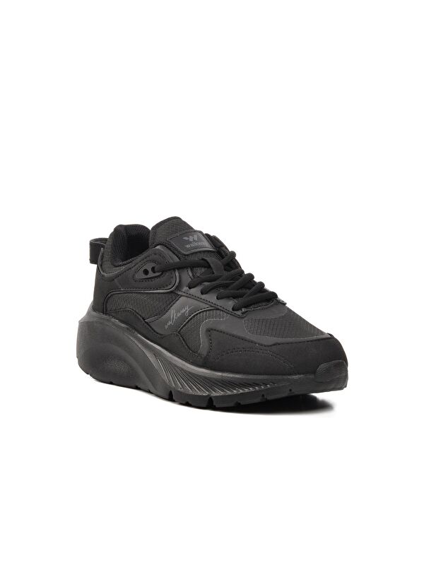 Trier Siyah Kadın Spor Bağcıklı Sneaker - Görsel 4