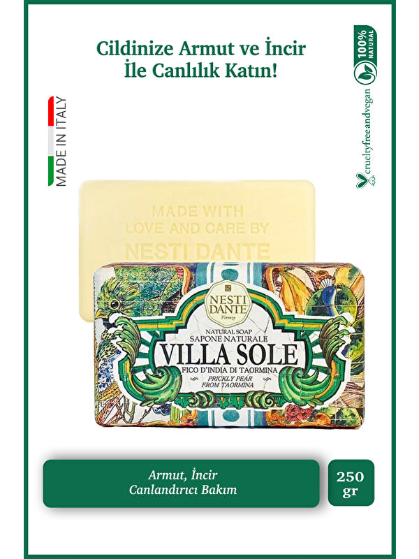 Nesti Dante Villa Sole Fico D'india Di Taormina Katı Sabun 250gr | Canlandırıcı | Armut, Incir Özü