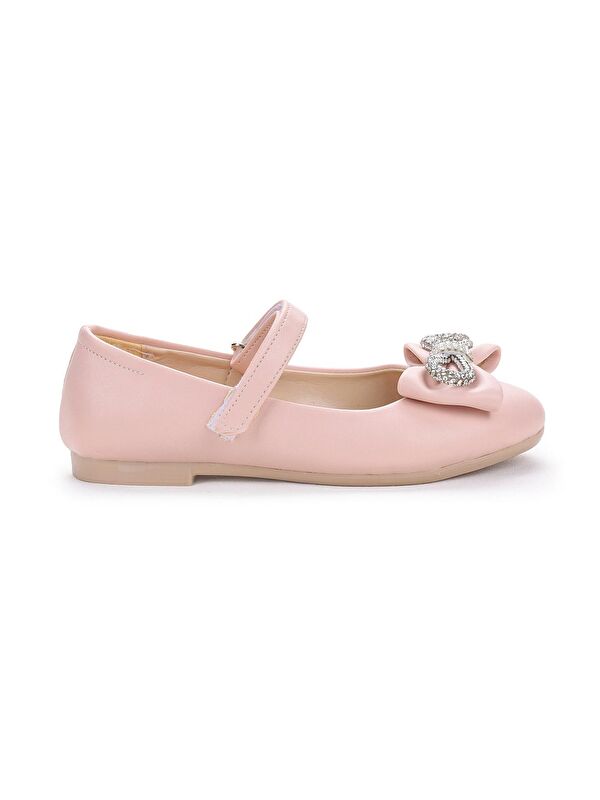 Bowtie Papyon Taşlı Cırtlı Kız Çocuk Babet Ayakkabı - Görsel 5