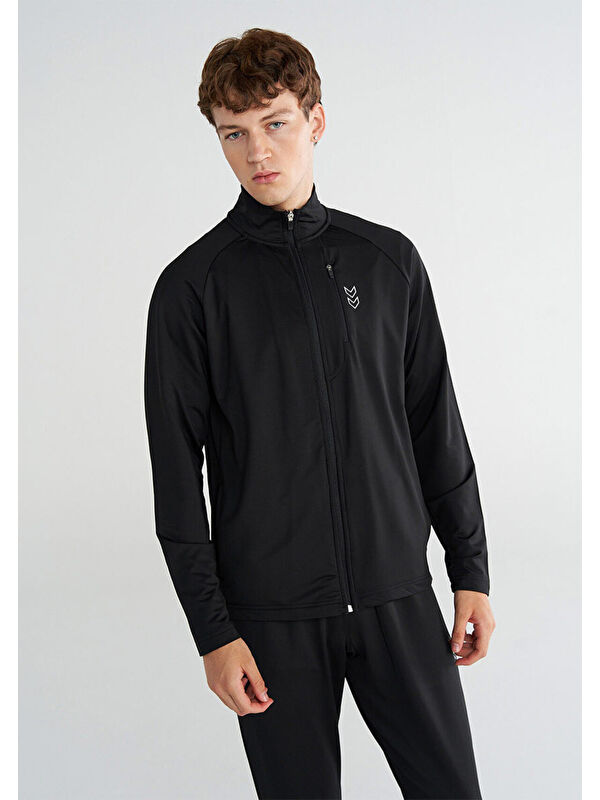 Hummel Armando Siyah Dik Yaka Erkek Fermuarlı Sweatshirt Hırka