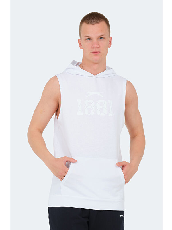 SLAZENGER VASILISA Erkek Kolsuz Tişört Beyaz