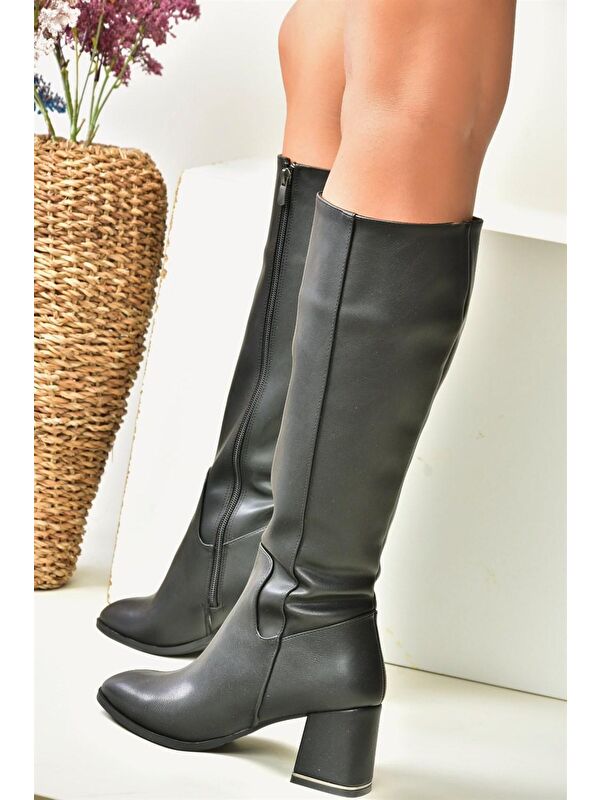 N2829202 Siyah Kadın Çizme - Görsel 4