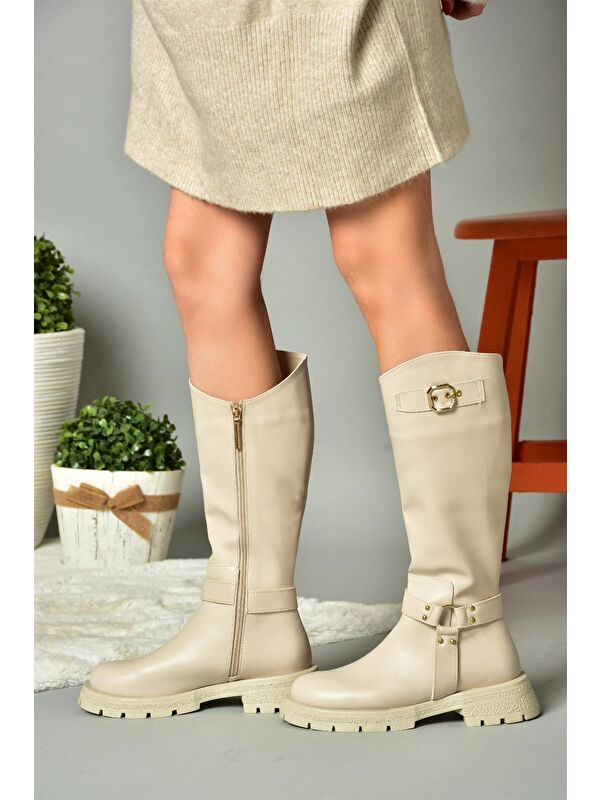 R5182963 Bej Kadın Çizme - Görsel 3