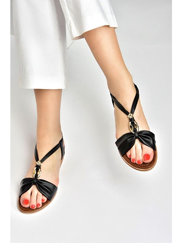 Siyah Günlük Kadın Sandalet M258313509 - Görsel 6