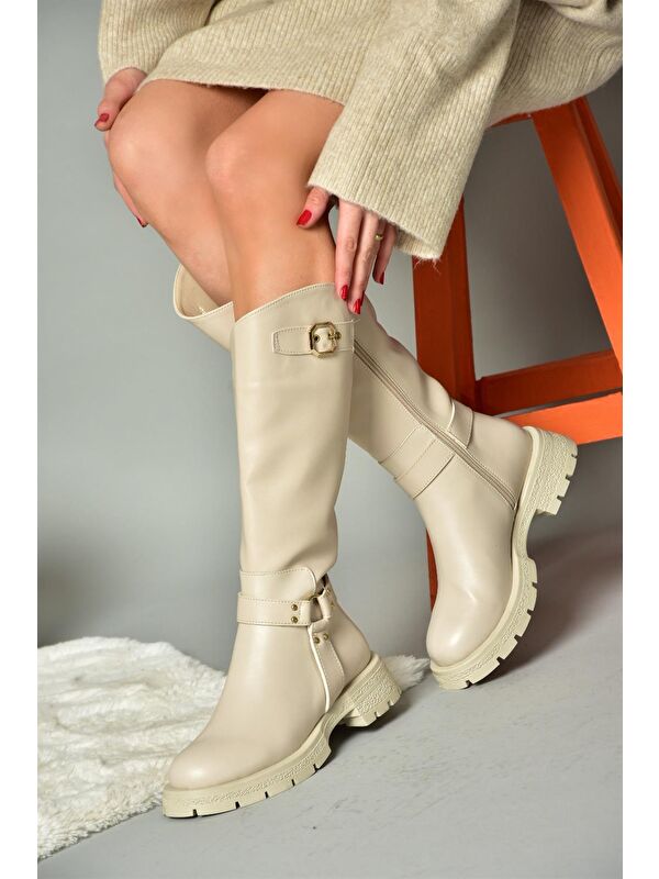 R5182963 Bej Kadın Çizme - Görsel 4