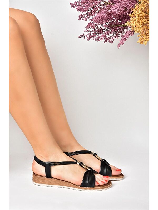 Siyah Günlük Kadın Sandalet M258313509 - Görsel 5