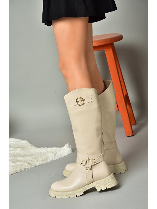 R5182963 Bej Kadın Çizme - Görsel 5