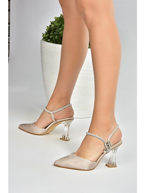 Ten Saten Kumaş Kadın Abiye Topuklu Ayakkabı M246066904 - Görsel 6