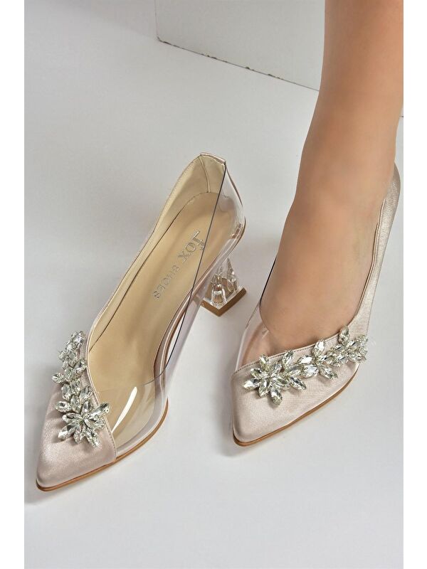 Ten Saten Kumaş Taşlı Kadın Abiye Ayakkabı M246013204 - Görsel 6