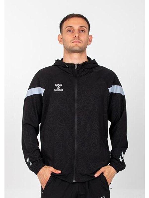 Hummel Flex Erkek Siyah Kapüşonlu Fermuarlı Sweatshirt