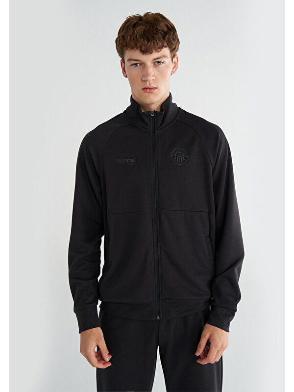 Hummel Mariner Siyah Dik Yaka Erkek Fermuarlı Sweatshirt Hırka